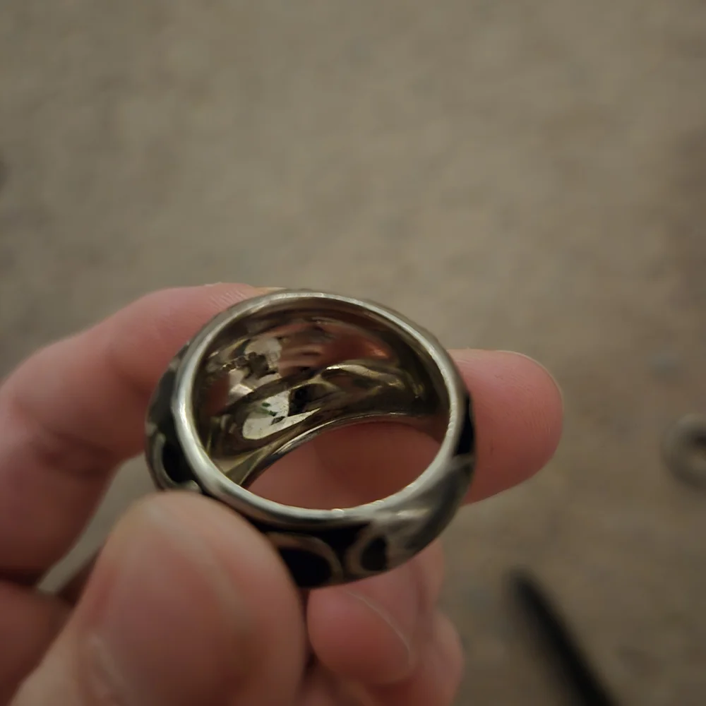 Coach Black And Silver Ring - Picture 4 of 5